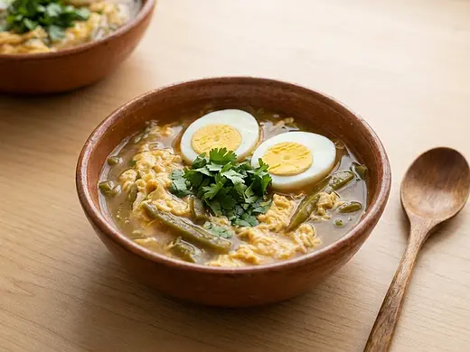 Sopa de nopales con huevo