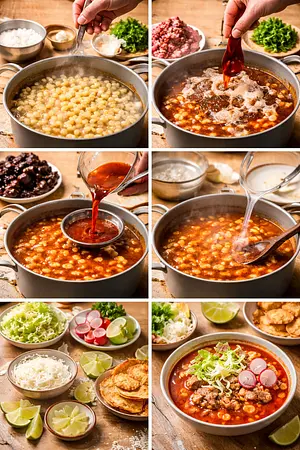 Pozole de Jalisco - guia visual del proceso