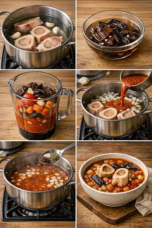 Sopa de tuétano - guia visual del proceso