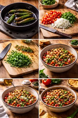 Salsa rústica de jitomate asada - guia visual del proceso