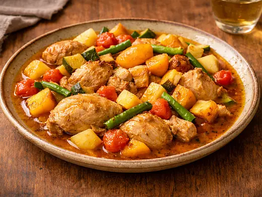 Pollo de Querétaro con frutas