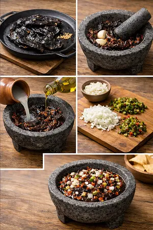 Salsa borracha tradicional - guia visual del proceso