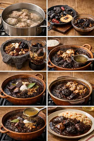 Mole negro oaxaqueño tradicional - guia visual del proceso