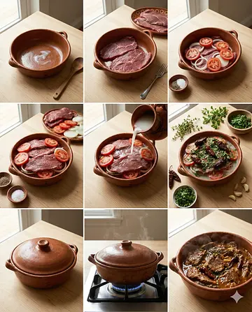 Santo bailando: Bistec al pulque - guia visual del proceso