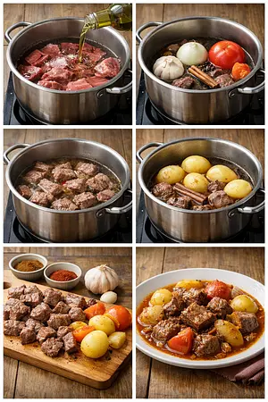 Ternera estofada - guia visual del proceso