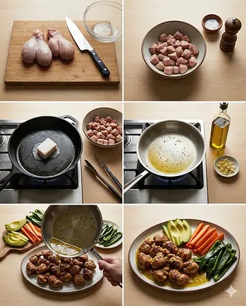 Criadillas al mojo de ajo - guia visual del proceso