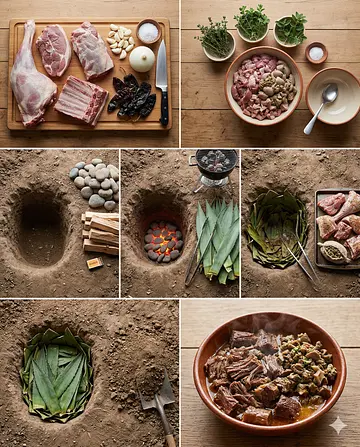 Barbacoa de carnero - guia visual del proceso