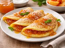 Omelette con mermelada