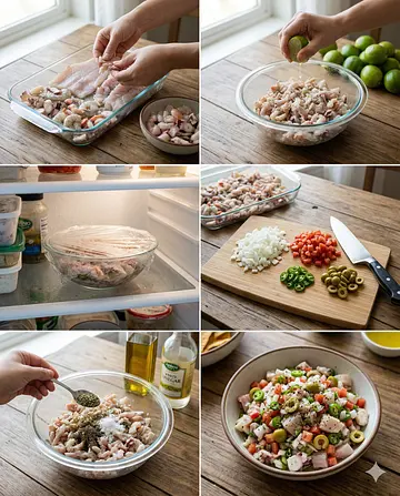 Ceviche Acapulqueño - guia visual del proceso