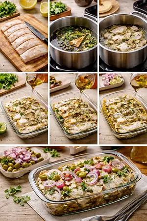 Escabeche de pescado estilo Veracruz - guia visual del proceso