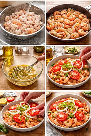 Camarones en frío - guia visual del proceso