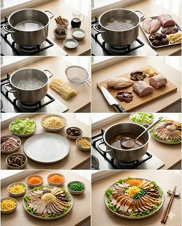 Entremés frío chino (Liang-pang) - guia visual del proceso