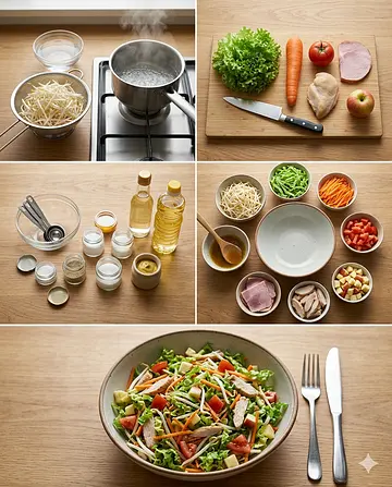 Ensalada china mixta - guia visual del proceso