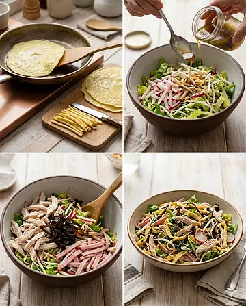 Ensalada tres delicias - guia visual del proceso