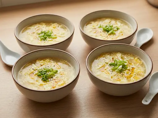 Sopa de huevo estilo oriental