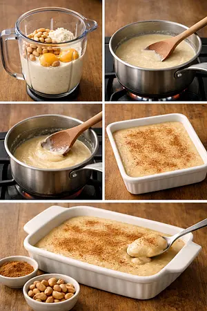 Postre de cacahuate y leche - guia visual del proceso