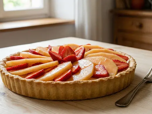 Tarta de melón y fresas