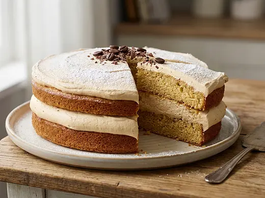 Tarta de café con crema de coñac