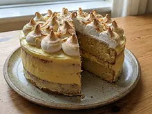 Tarta de limón con crema y merengue